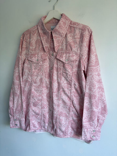 GANNI Paisley Shrinking violet statement collar shirt new with tags size EU 36/ UK 8