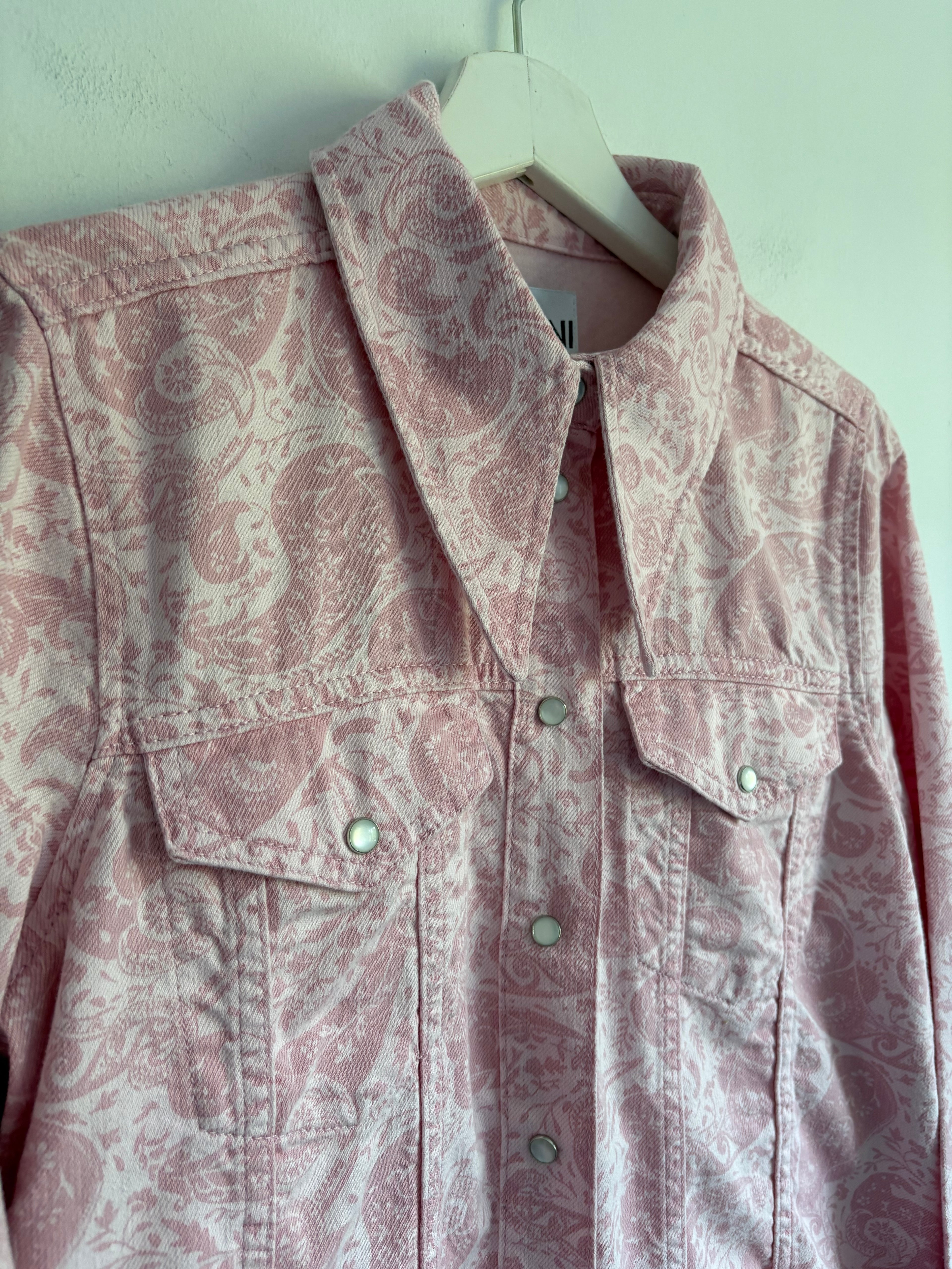 GANNI Paisley Shrinking violet statement collar shirt new with tags size EU 36/ UK 8